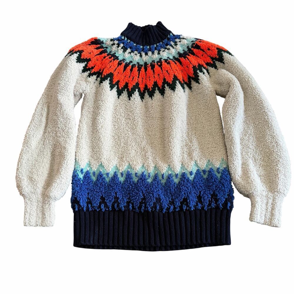Anthropologie Pilcro Women’s Fair Isle Mockneck Pullover Sweater Nordic XS